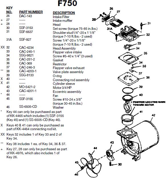 Devilbiss F750 Pump Breakdown